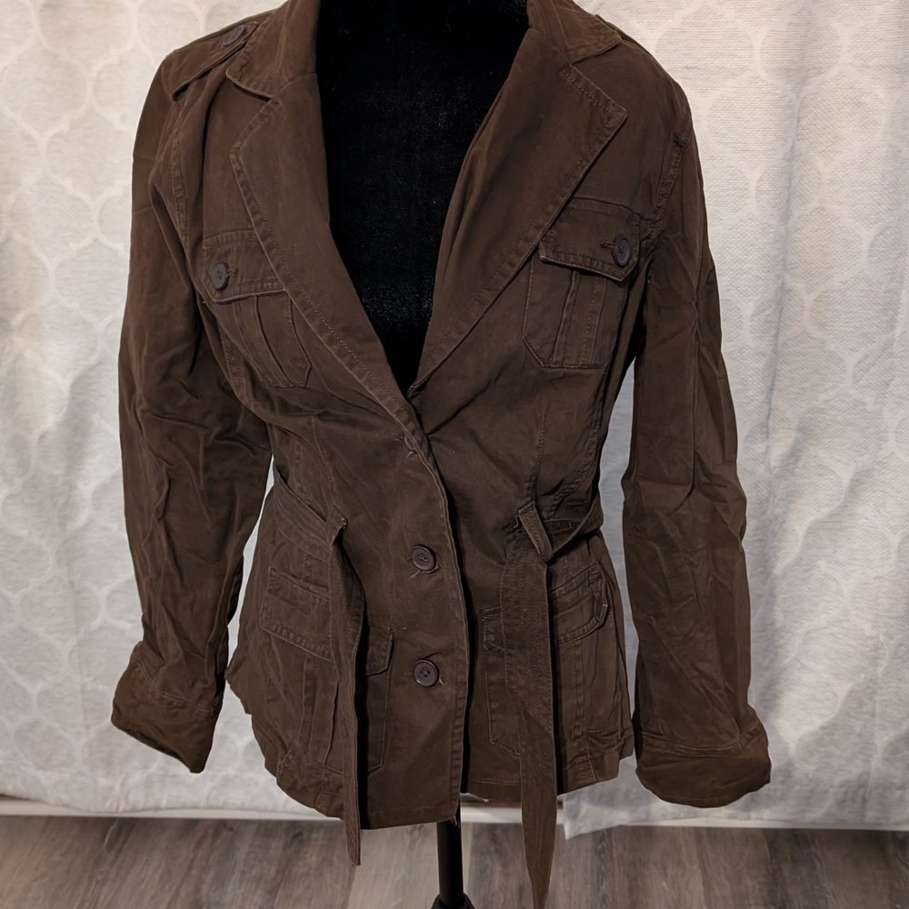 French Cuff Chocolate Utility Jacket - image 1